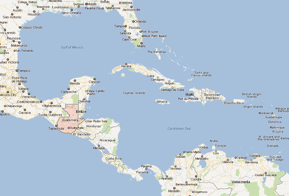 carte du guatemala Amerique centrale